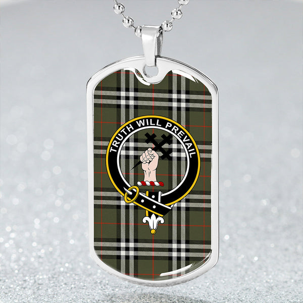 Thomson Hunting #2 (Thompson Hunting #2) Ancient Clan Badge Classic Tartan Dog Tag Necklace