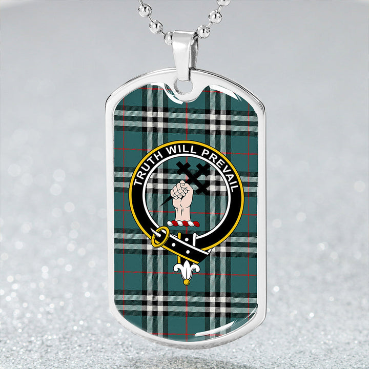 Thomson Hunting #2 (Thompson Hunting #2) Modern Clan Badge Classic Tartan Dog Tag Necklace