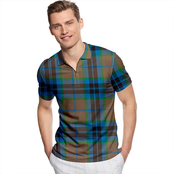 Thomson Hunting (MacThomas/Thompson Hunting) Ancient Tartan Classic Lapel Zip Short Sleeve Polo