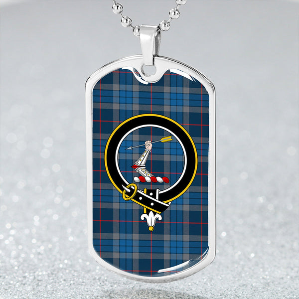 Thorburn (Thurburn) Modern Clan Badge Classic Tartan Dog Tag Necklace