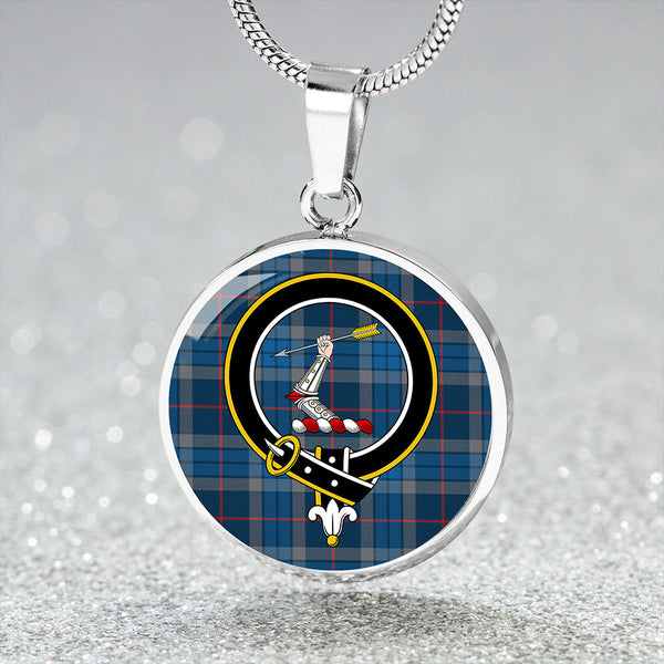 Thorburn (Thurburn) Modern Clan Badge Tartan Classic Circle Necklace