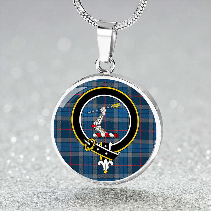 Thorburn (Thurburn) Modern Clan Badge Tartan Classic Circle Necklace