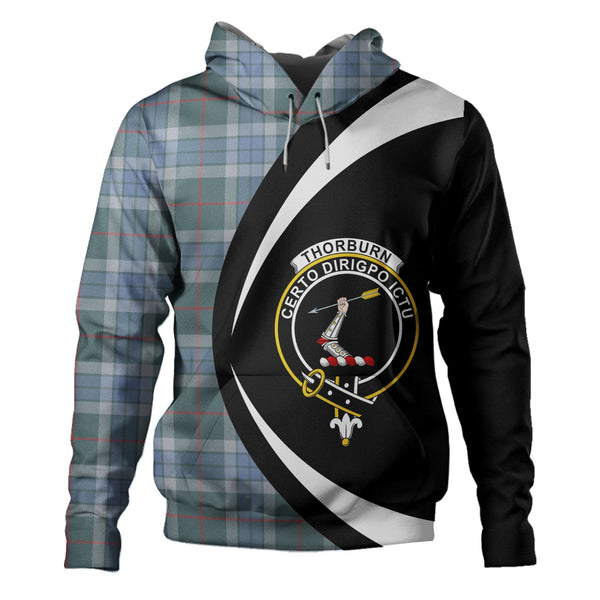 Thorburn (Thurburn) Weathered Clan Badge Tartan Hoodie Circle Style