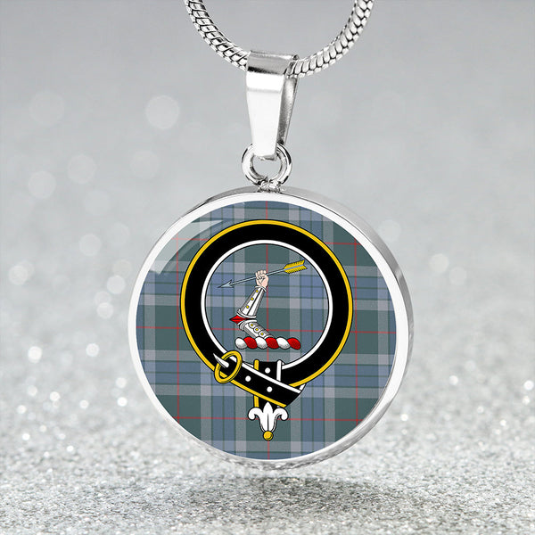Thorburn (Thurburn) Weathered Clan Badge Tartan Classic Circle Necklace