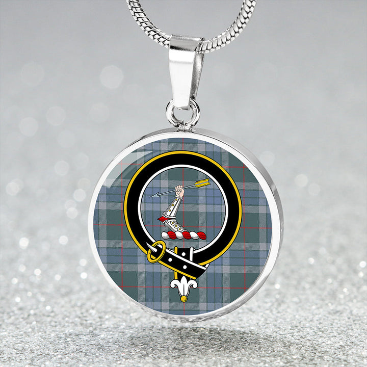 Thorburn (Thurburn) Weathered Clan Badge Tartan Classic Circle Necklace