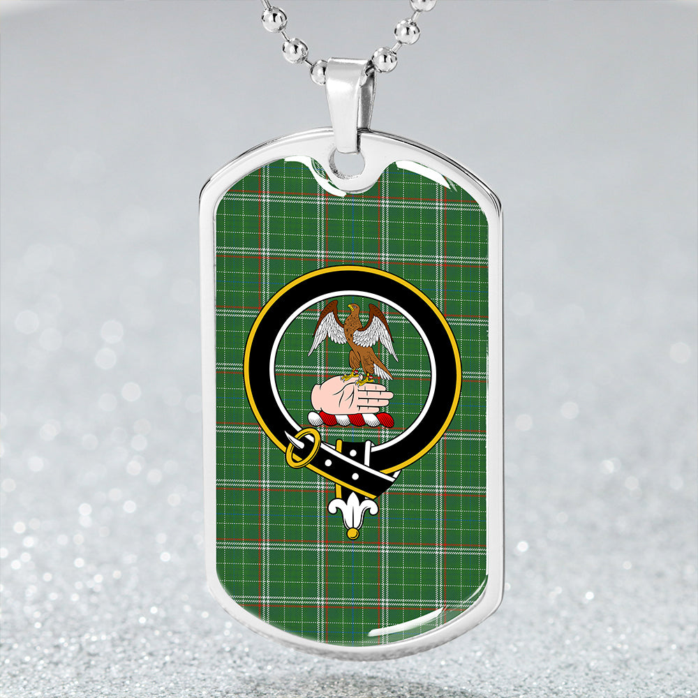 Scott Dress Turquoise Ancient Tartan Crest Dog Tag Necklace main image 1