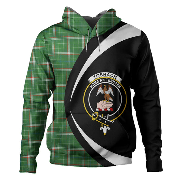 Toshach Ancient Clan Badge Tartan Hoodie Circle Style
