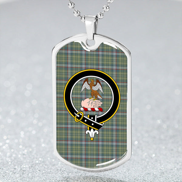 Toshach Weathered Clan Badge Classic Tartan Dog Tag Necklace