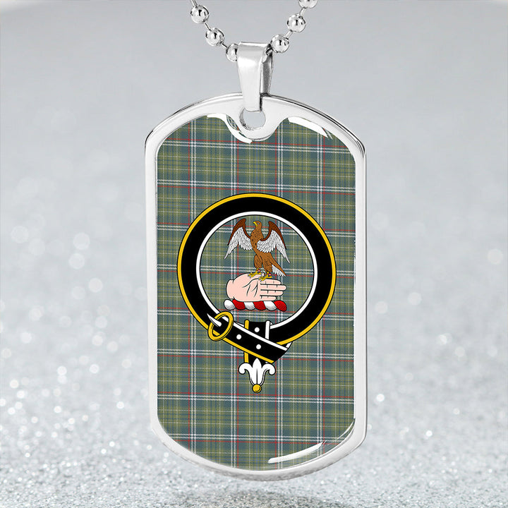 Toshach Weathered Clan Badge Classic Tartan Dog Tag Necklace