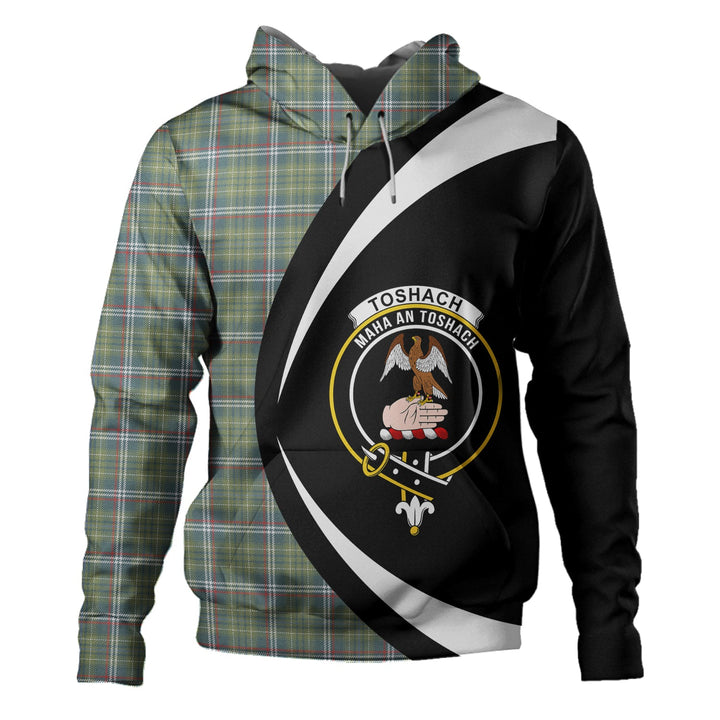 Toshach Weathered Clan Badge Tartan Hoodie Circle Style