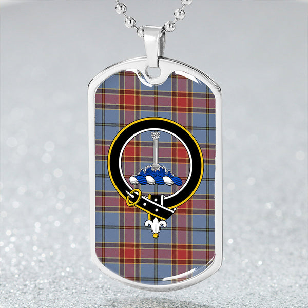 Traill (Trayle) Ancient Clan Badge Classic Tartan Dog Tag Necklace
