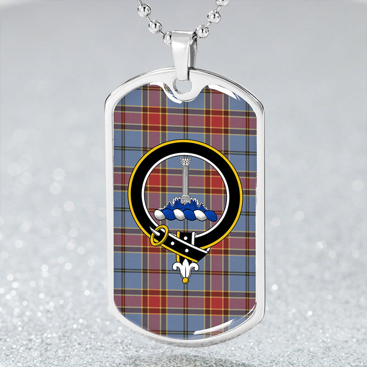 Traill (Trayle) Ancient Clan Badge Classic Tartan Dog Tag Necklace