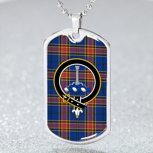 Traill (Trayle) Modern Clan Badge Classic Tartan Dog Tag Necklace