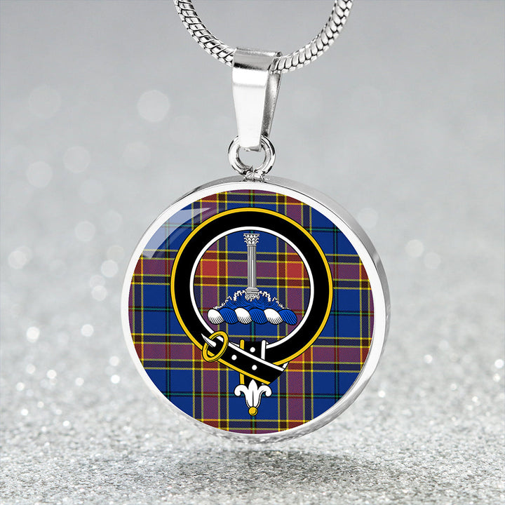 Traill (Trayle) Modern Clan Badge Tartan Classic Circle Necklace
