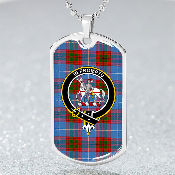 Trotter Clan Badge Classic Tartan Dog Tag Necklace