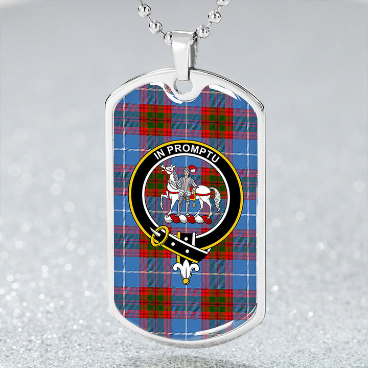 Trotter Clan Badge Classic Tartan Dog Tag Necklace