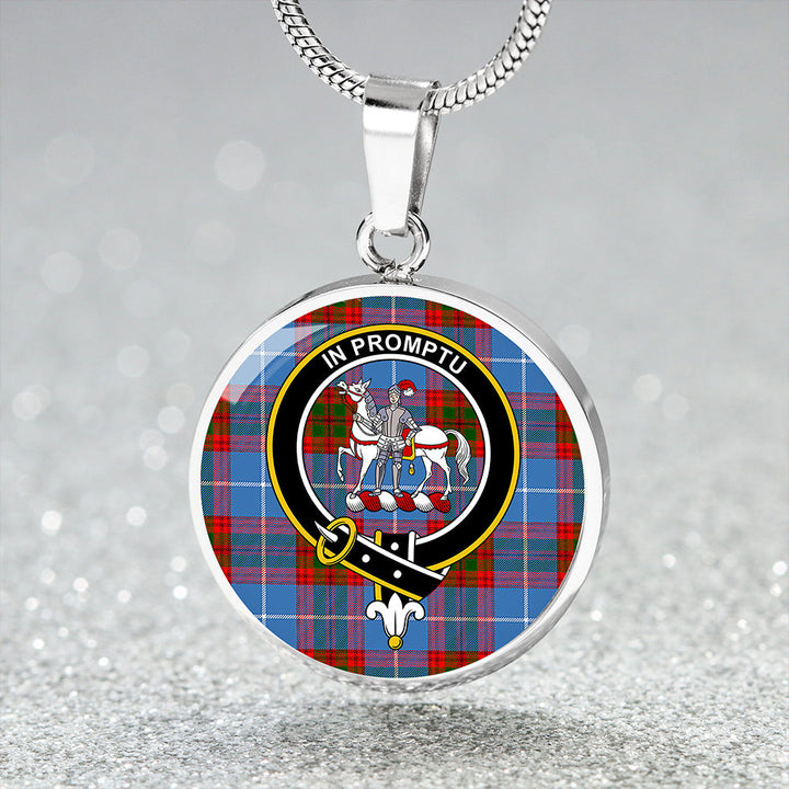 Trotter Clan Badge Tartan Classic Circle Necklace