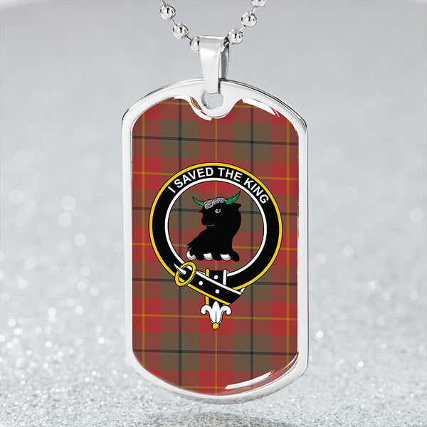 Turnbull Dress Weathered Clan Badge Classic Tartan Dog Tag Necklace