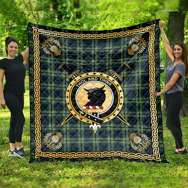 Tweedside District Clan Badge Tartan Premium Quilt Celtic Shield