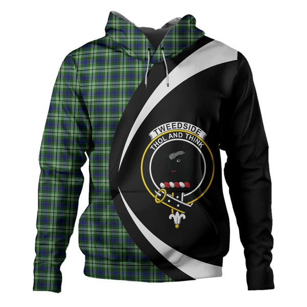 Tweedside District Clan Badge Tartan Hoodie Circle Style