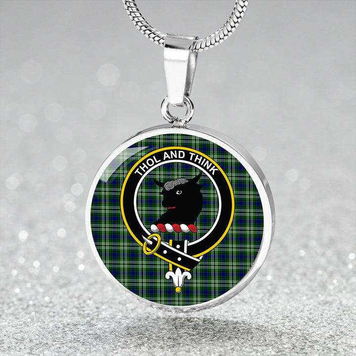 Tweedside District Clan Badge Tartan Classic Circle Necklace
