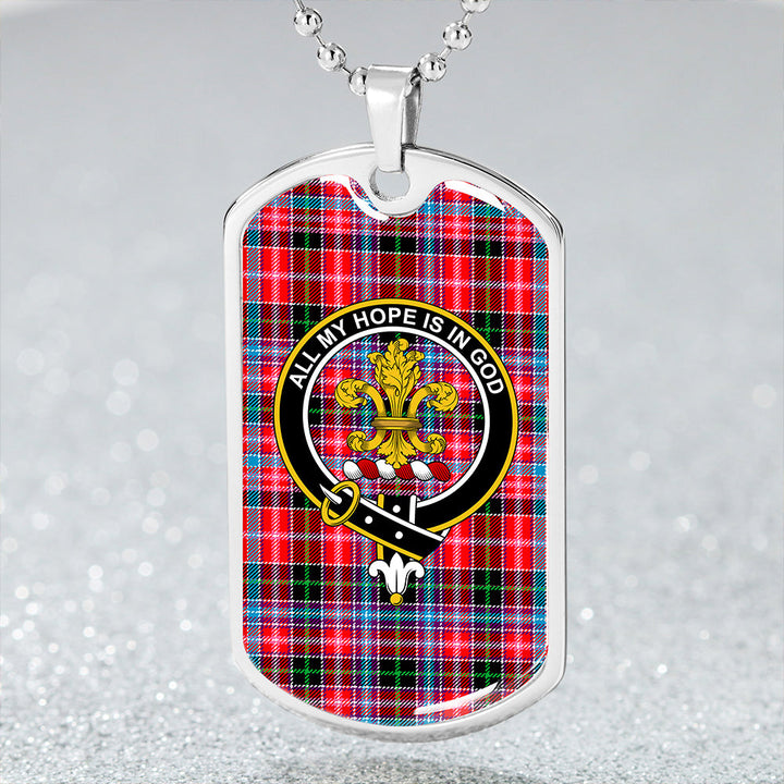 Udny Clan Badge Classic Tartan Dog Tag Necklace