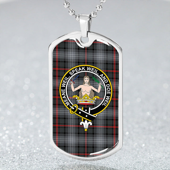 Urquhart #2 Modern Clan Badge Classic Tartan Dog Tag Necklace