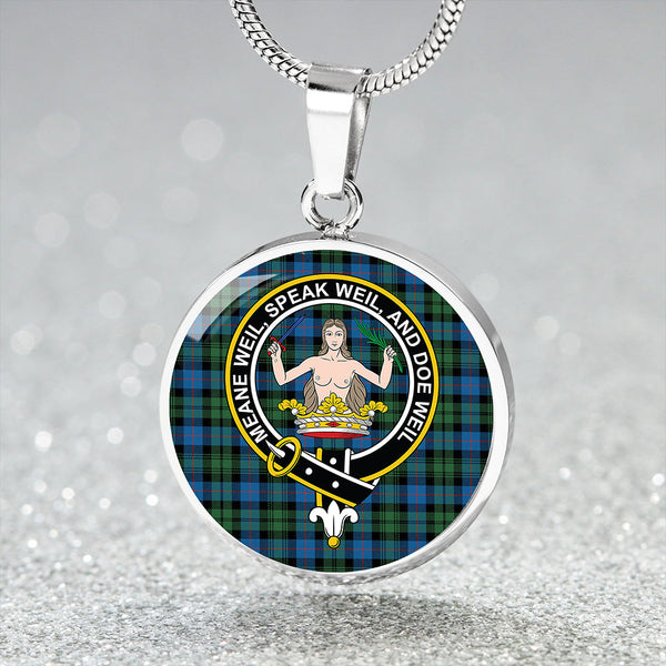 Urquhart (Smibert) Ancient Clan Badge Tartan Classic Circle Necklace