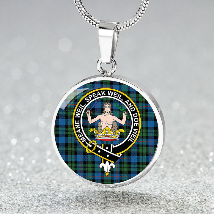 Urquhart (Smibert) Ancient Clan Badge Tartan Classic Circle Necklace
