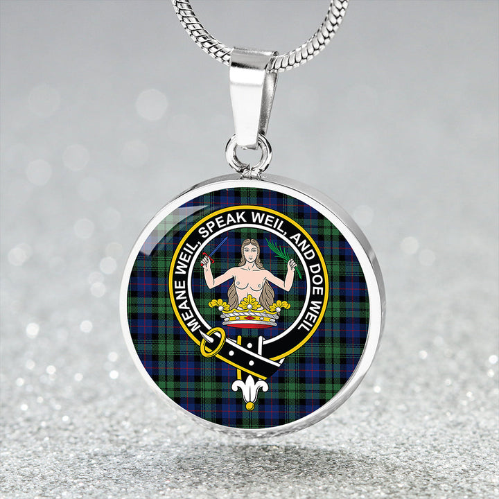 Urquhart (Smibert) Modern Clan Badge Tartan Classic Circle Necklace
