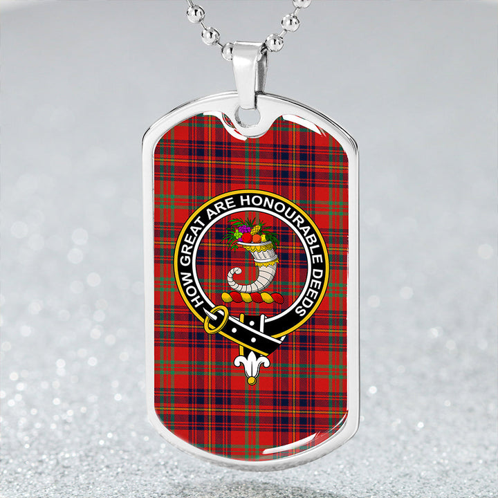 Walker Evening Modern Clan Badge Classic Tartan Dog Tag Necklace