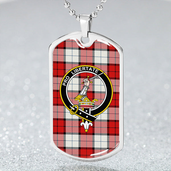 Wallace Dress (Wallas Dress) Clan Badge Classic Tartan Dog Tag Necklace