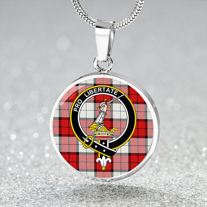 Wallace Dress (Wallas Dress) Clan Badge Tartan Classic Circle Necklace