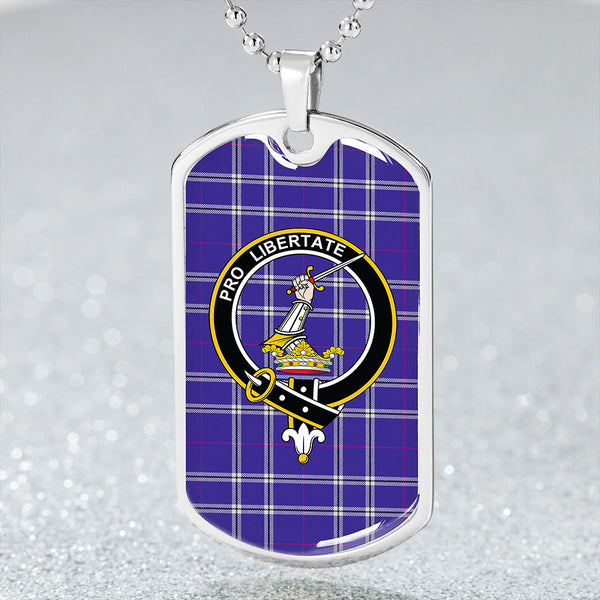 Wallace High School (Wallas High School) Modern Clan Badge Classic Tartan Dog Tag Necklace