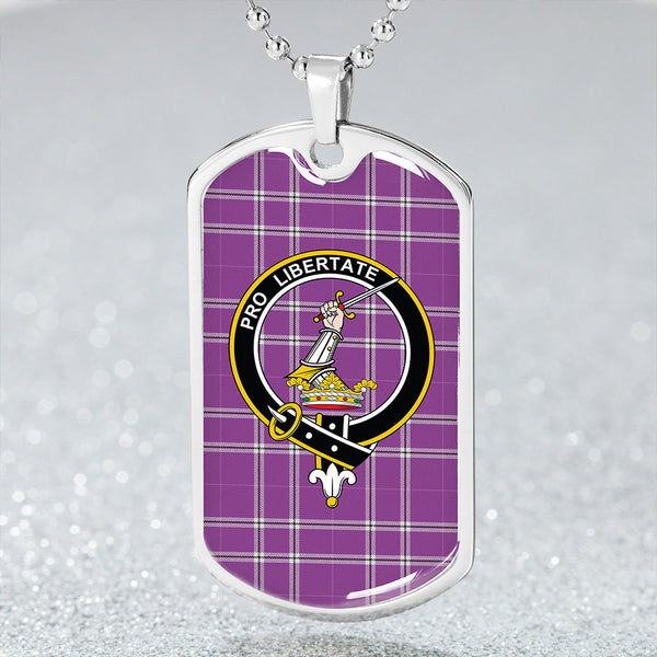 Wallace High School (Wallas High School) Weathered Clan Badge Classic Tartan Dog Tag Necklace