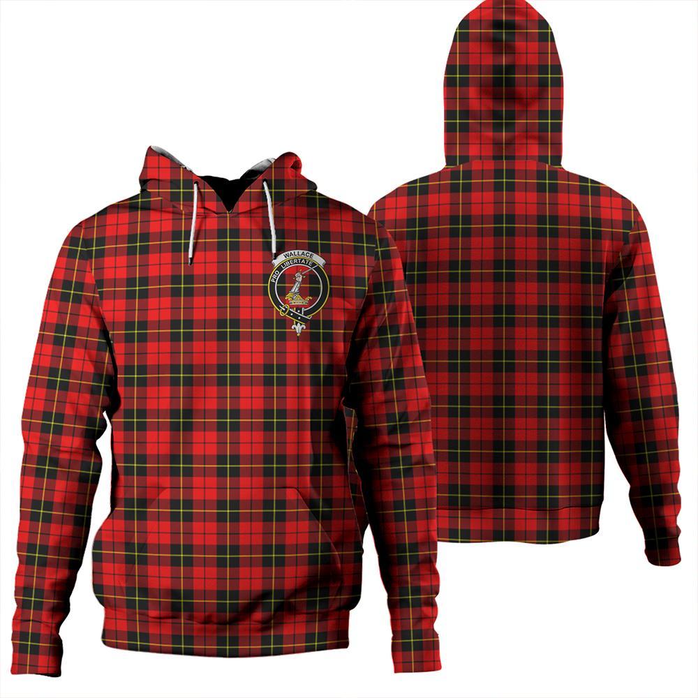 Wallace Hunting - Red Tartan Classic Crest Hoodie