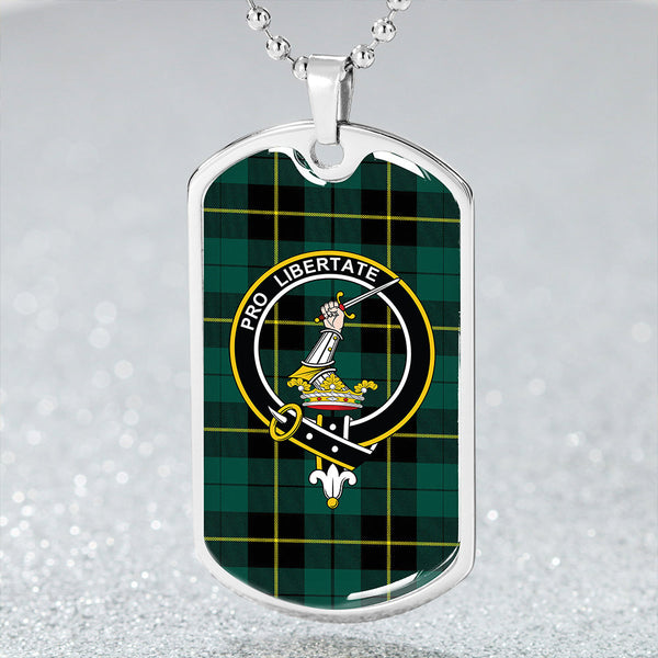 Wallace Hunting (Wallas Hunting) Modern Clan Badge Classic Tartan Dog Tag Necklace