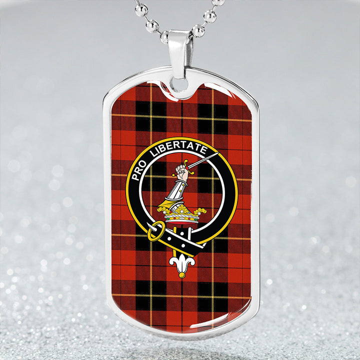 Wallace (Wallas) Ancient Clan Badge Classic Tartan Dog Tag Necklace