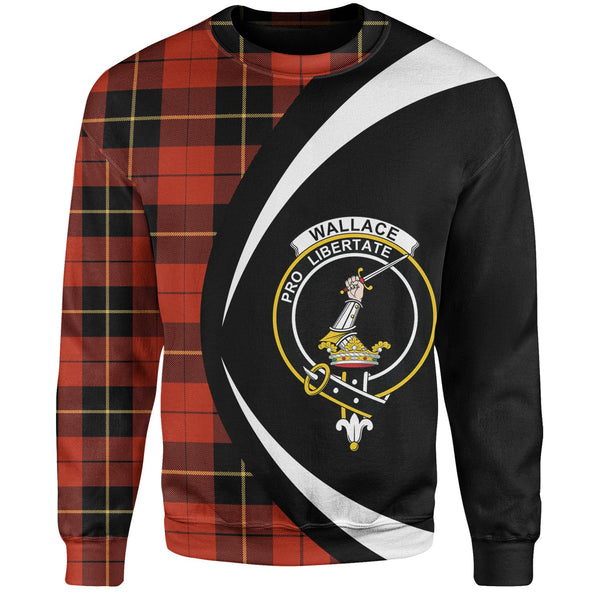 Wallace (Wallas) Ancient Clan Badge Tartan Sweatshirt Circle Style Personalized