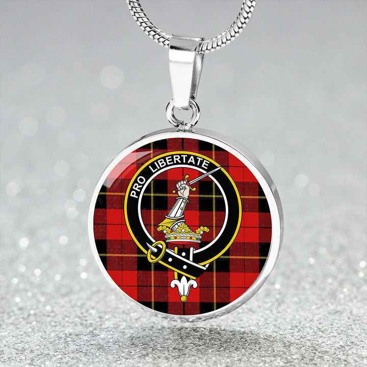 Wallace (Wallas) Modern Clan Badge Tartan Classic Circle Necklace