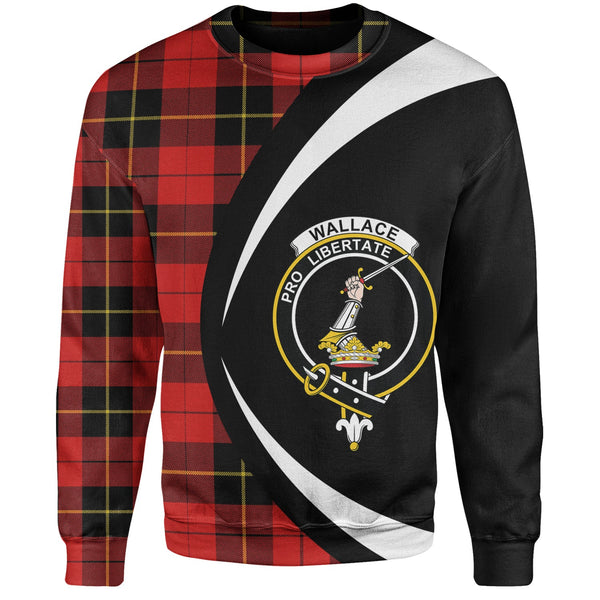 Wallace (Wallas) Modern Clan Badge Tartan Sweatshirt Circle Style Personalized