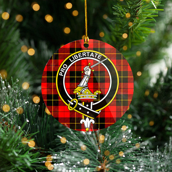 Wallace (Wallas) Modern Clan Badge Tartan Plastic Christmas Ornaments