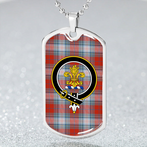 Warden Ancient Clan Badge Classic Tartan Dog Tag Necklace