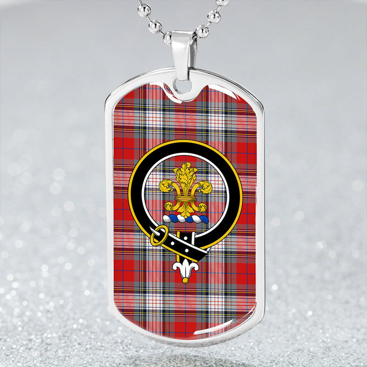Warden Modern Clan Badge Classic Tartan Dog Tag Necklace