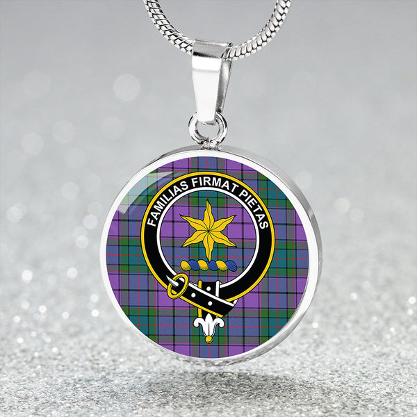Wardlaw Ancient Clan Badge Tartan Classic Circle Necklace