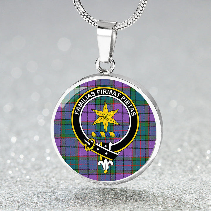 Wardlaw Ancient Clan Badge Tartan Classic Circle Necklace