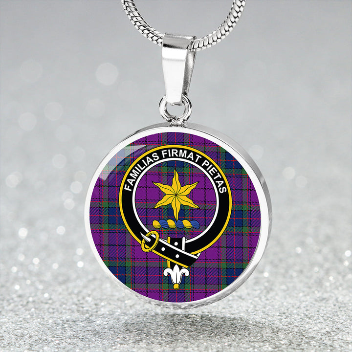 Wardlaw Modern Clan Badge Tartan Classic Circle Necklace
