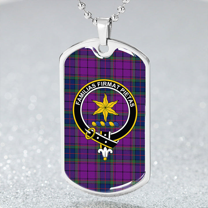 Wardlaw Modern Clan Badge Classic Tartan Dog Tag Necklace