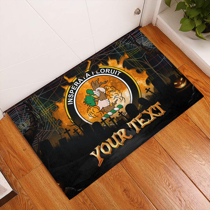 Watson (Wate/Watt) Modern Clan Badge Tartan Personalize Doormat Happy Halloween Style