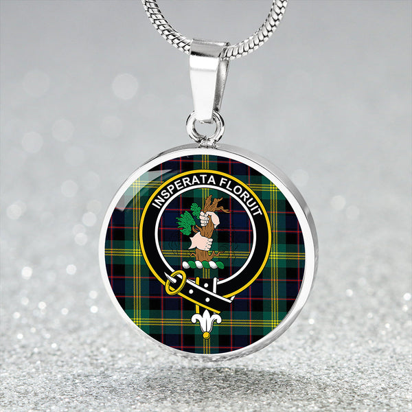 Watson (Wate/Watt) Modern Clan Badge Tartan Classic Circle Necklace